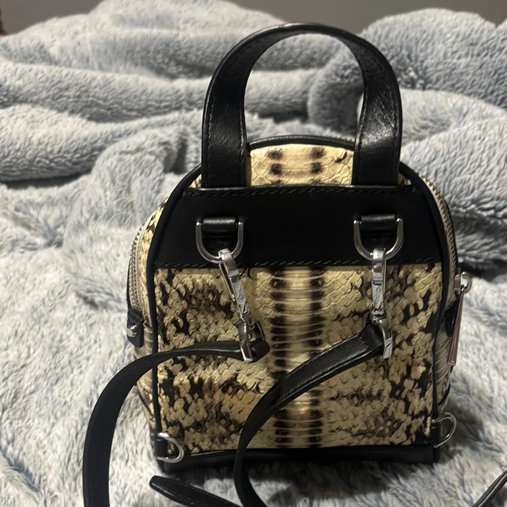 Michael Kors Cream and Brown mini Backpack with Exotic Print - Picture 2 of 6